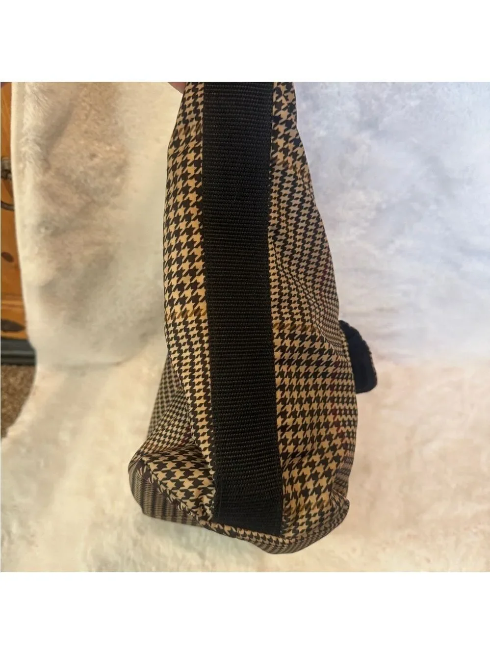 Ralph Lauren Houndstooth Hobo Shoulder Bag